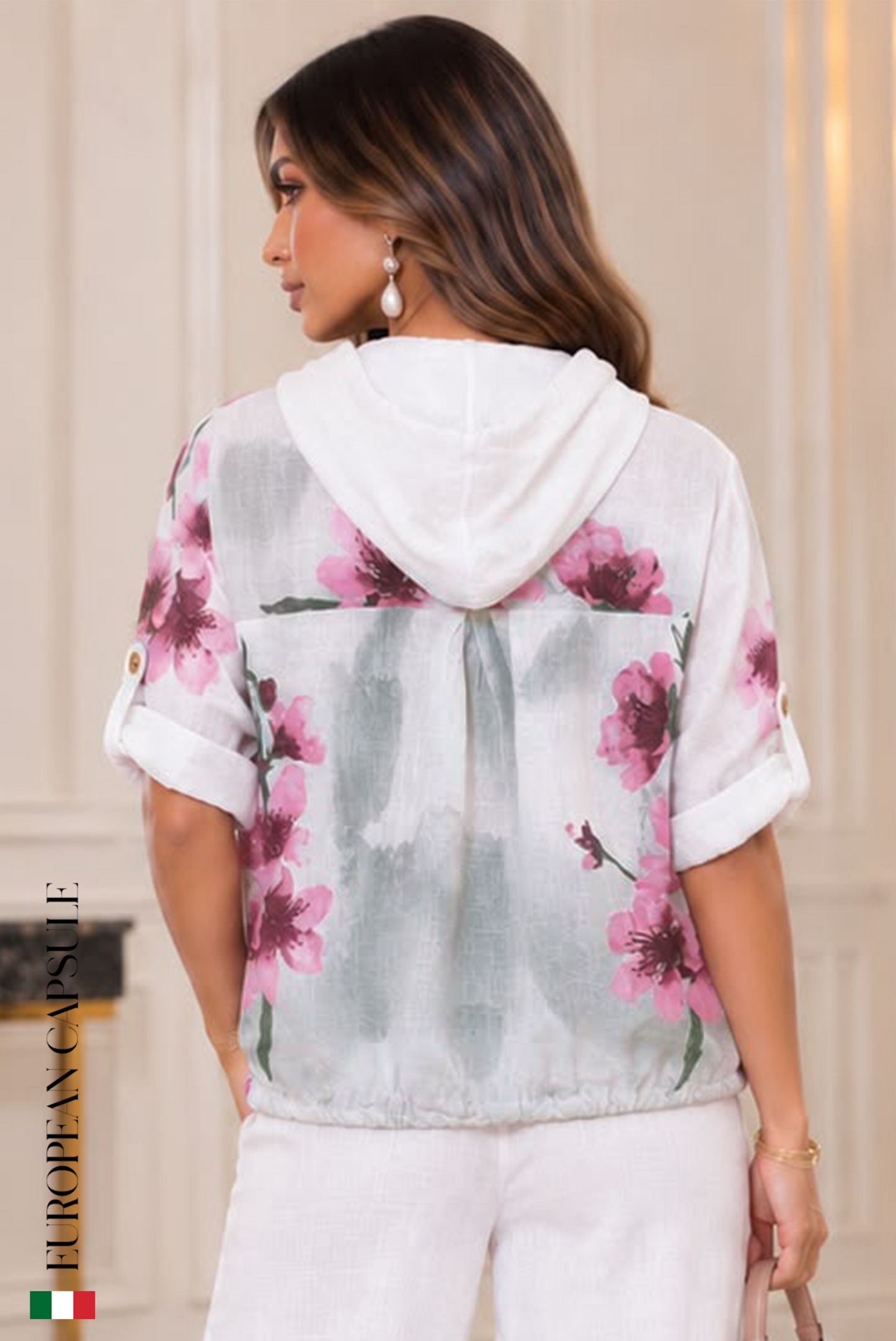 Bari Italian Linen Top - White