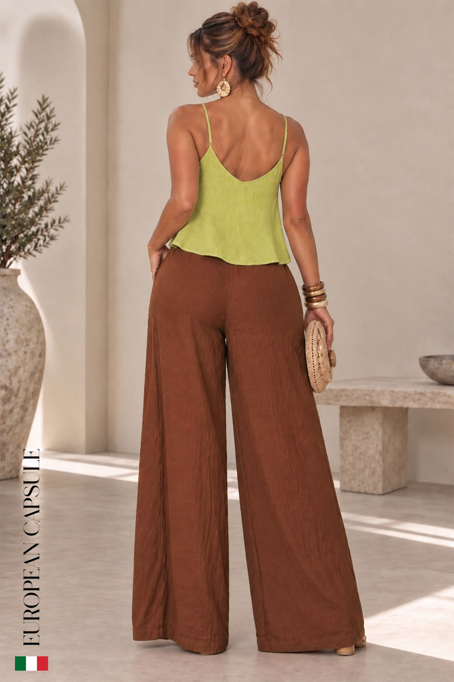 Bolonea Italian Linen Pants - Brown