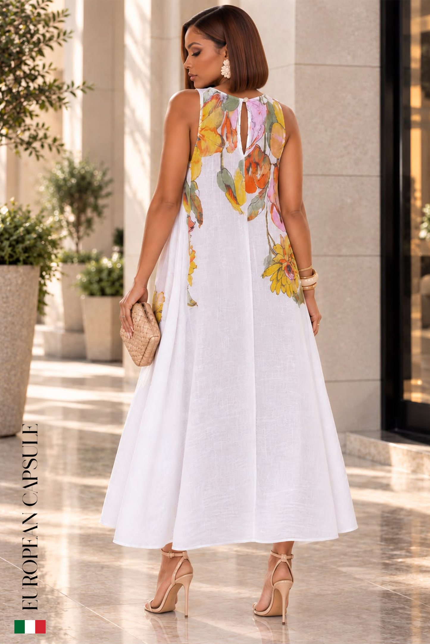 Sogno D'amore Italian Linen Dress - White
