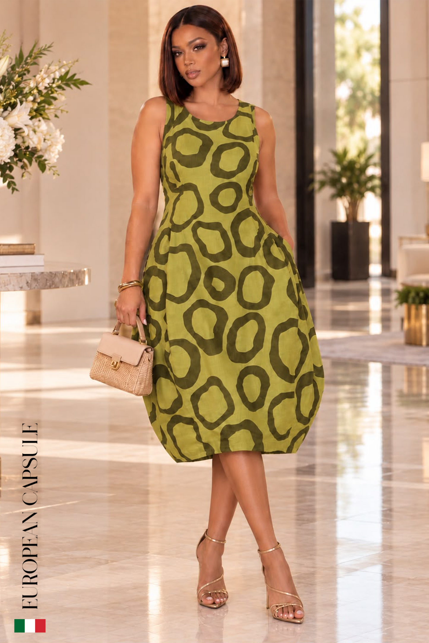 Profumo D'estate Italian Linen Dress - Green