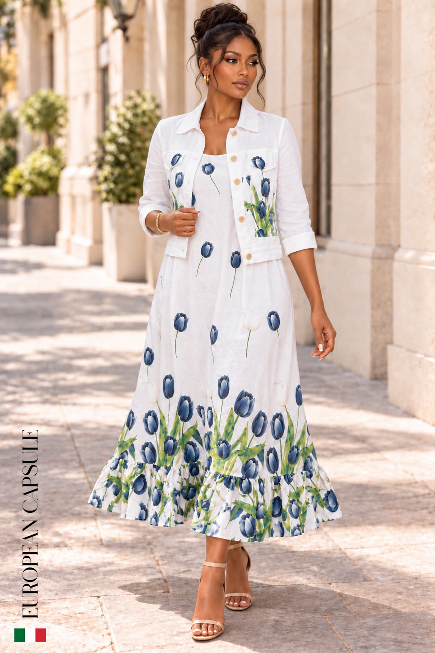 Dolce Incanto Italian Linen Dress - White