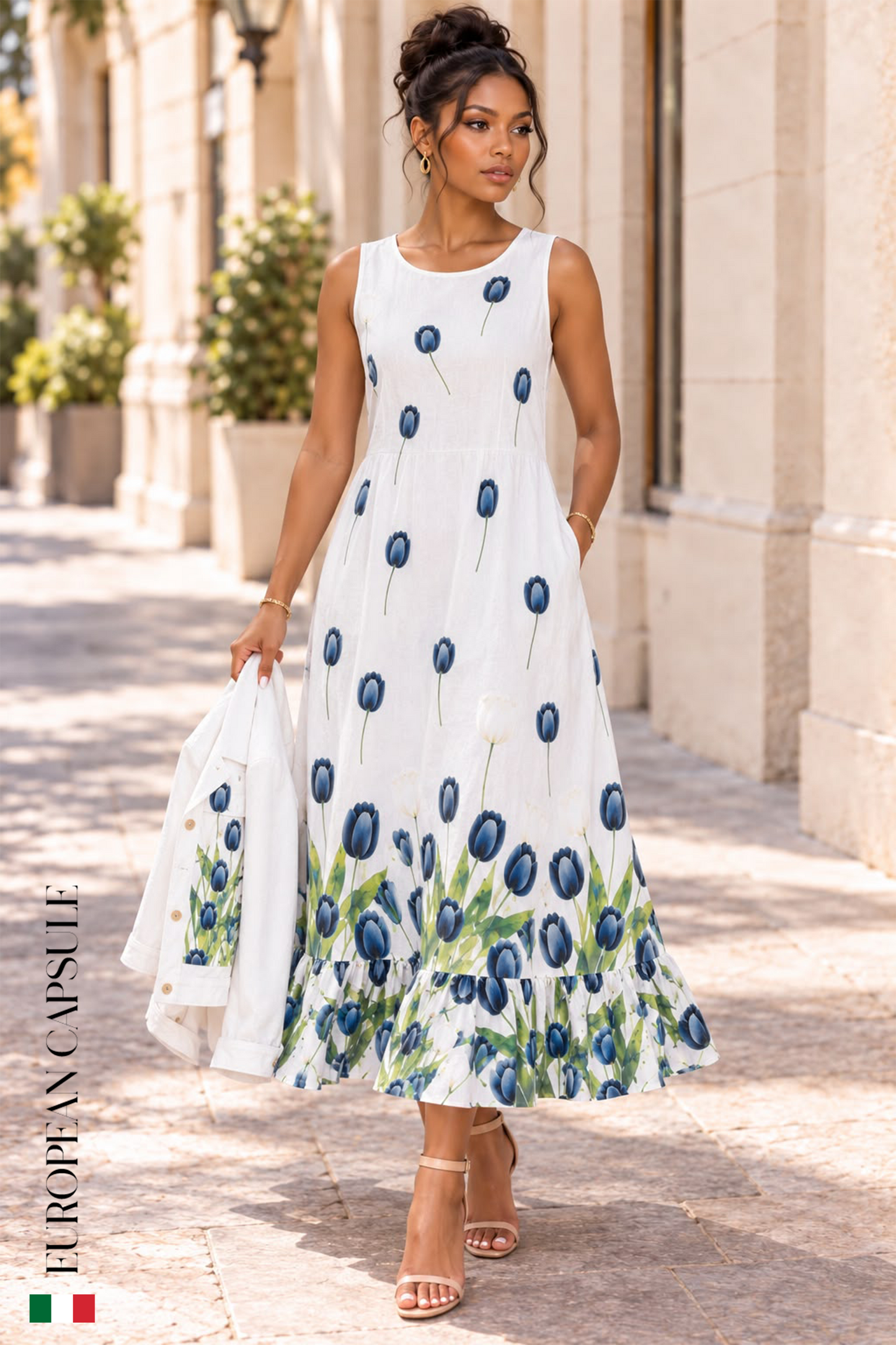 Dolce Incanto Italian Linen Dress - White