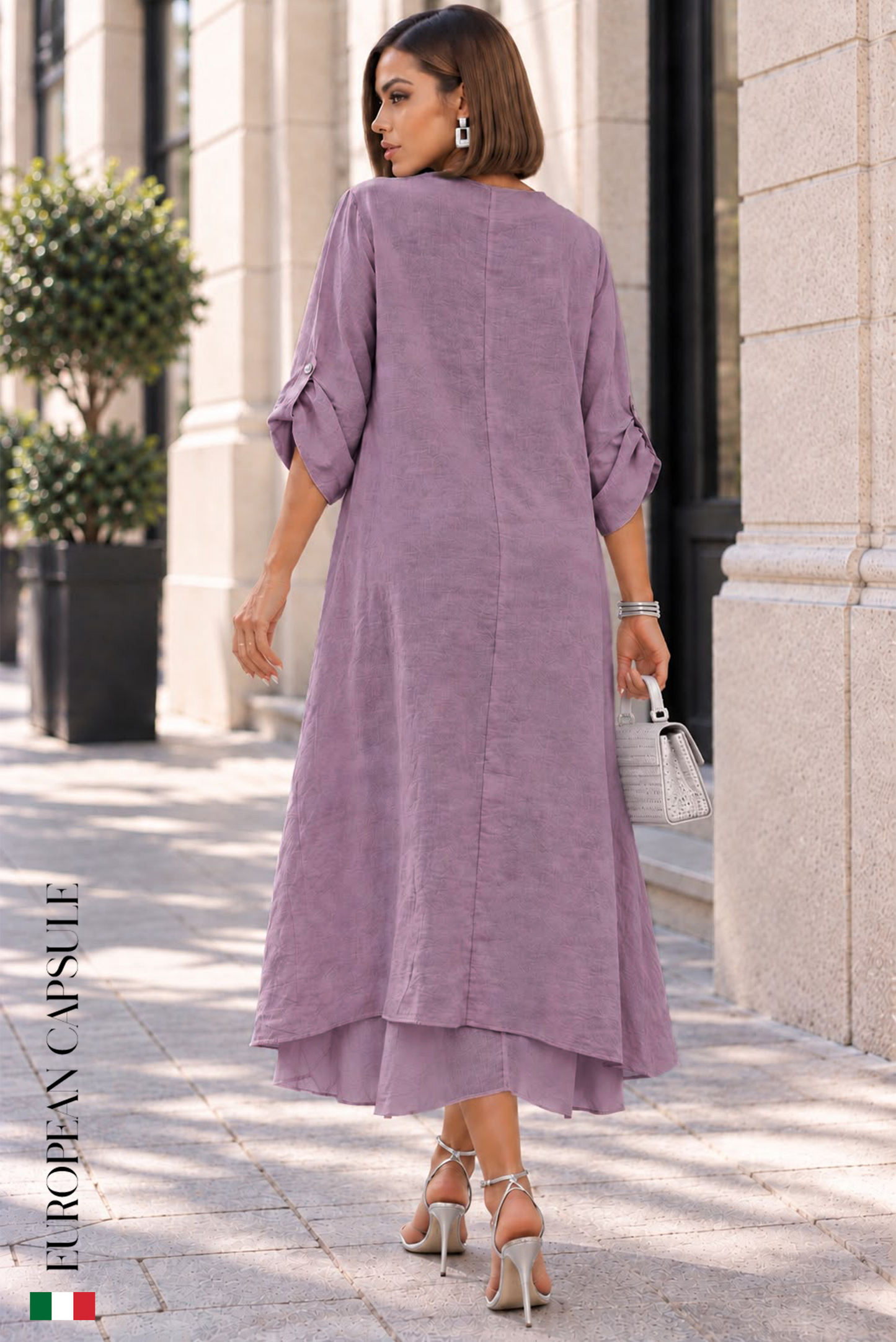 Sole Toscano Italian Linen Dress - Lavander
