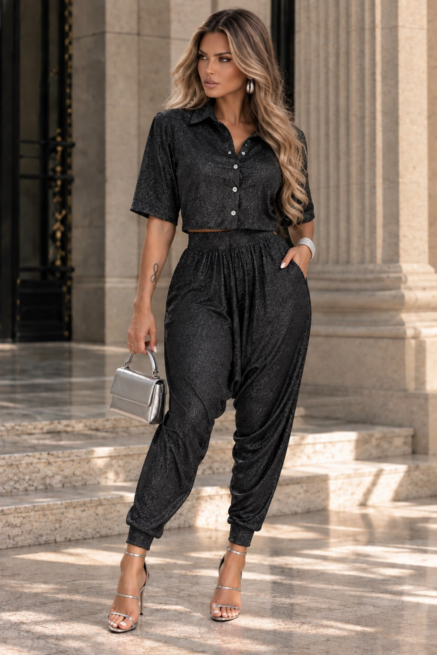 Crazy For You Pant Set- Black