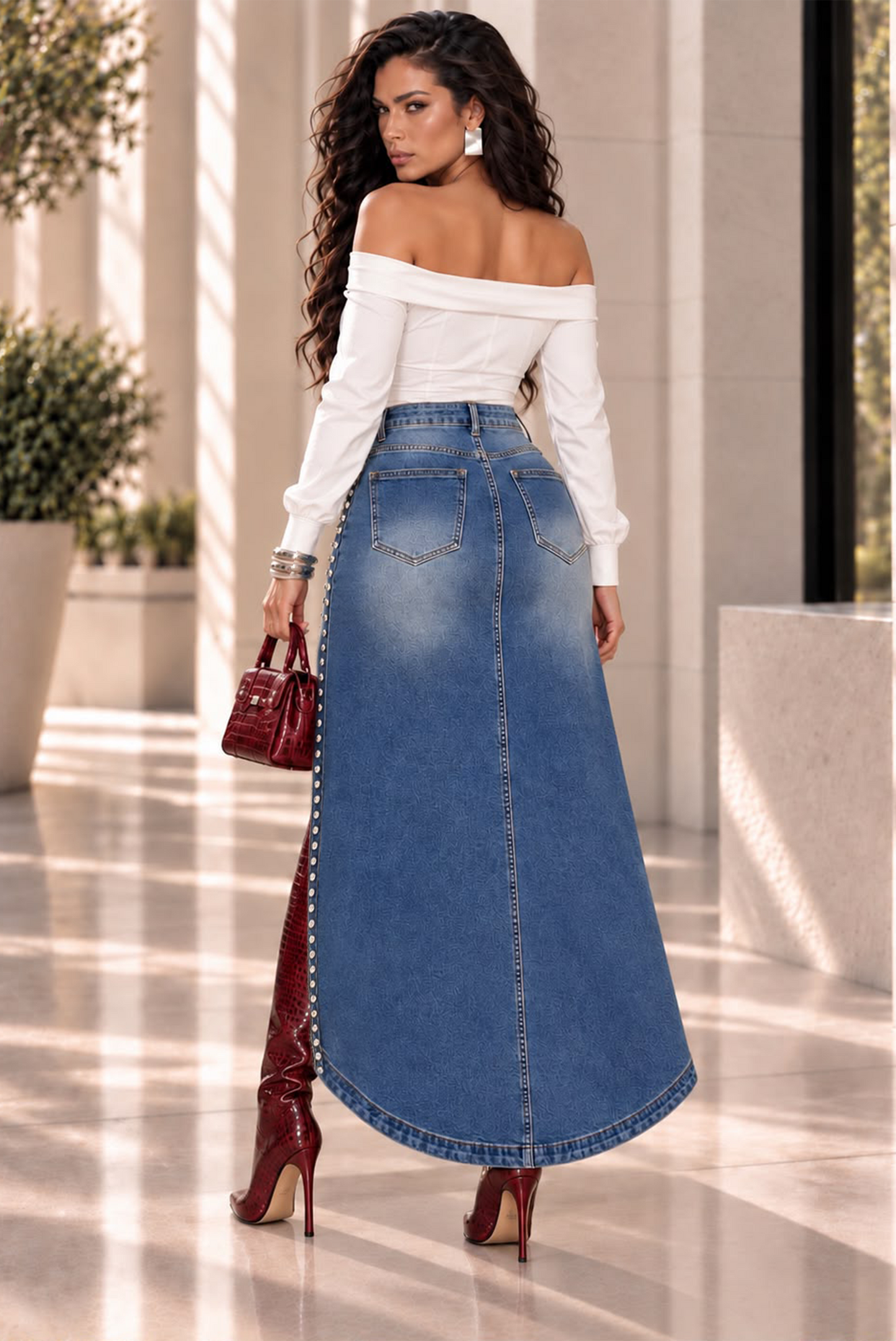 Ideal Date Skirt  - Blue