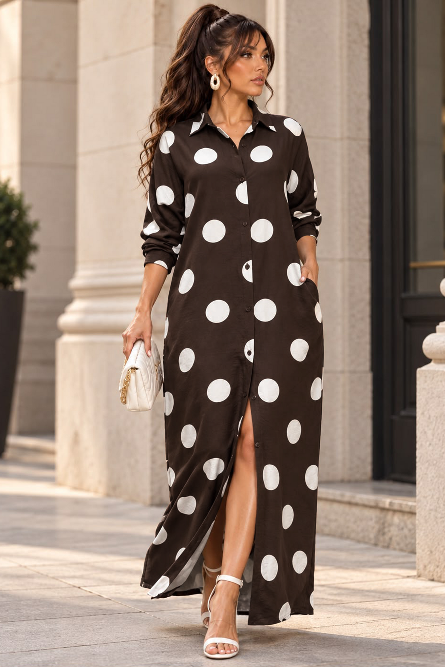 Olympo Maxi Dress - Brown
