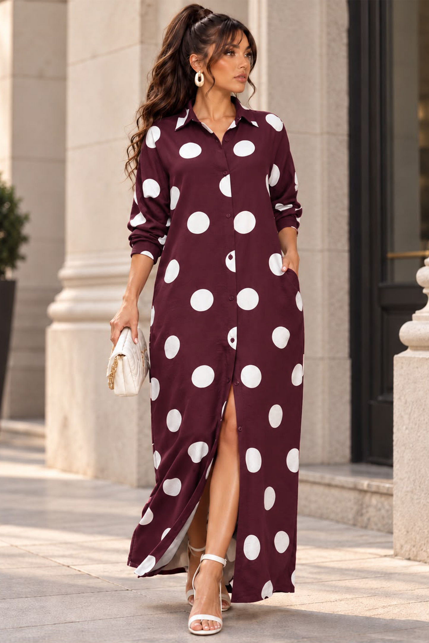 Olympo Maxi Dress - Burgundy