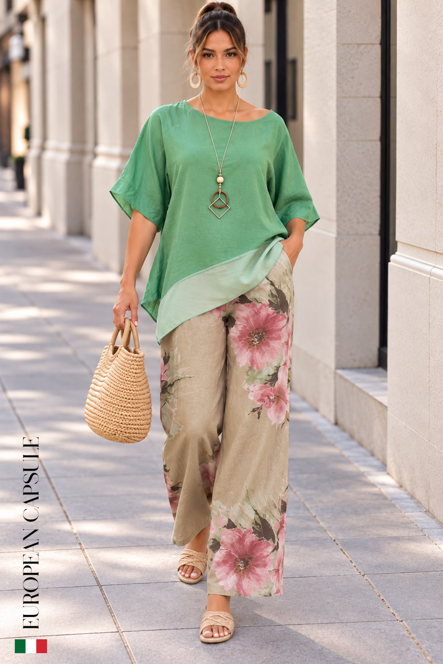 Essenza Di Luce Italian Linen Pants - Cream