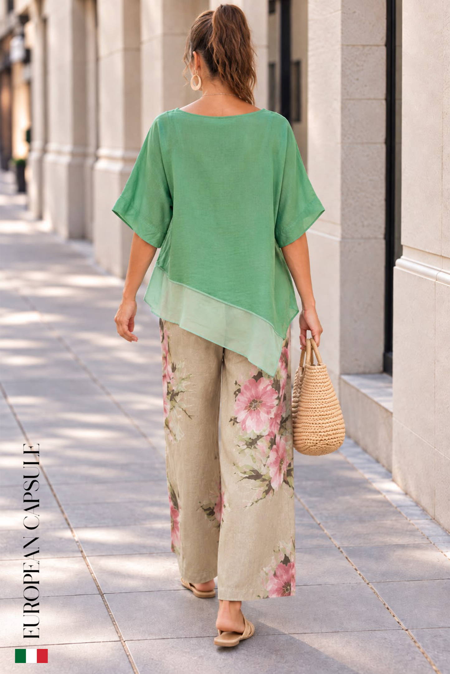 Essenza Di Luce Italian Linen Pants - Cream