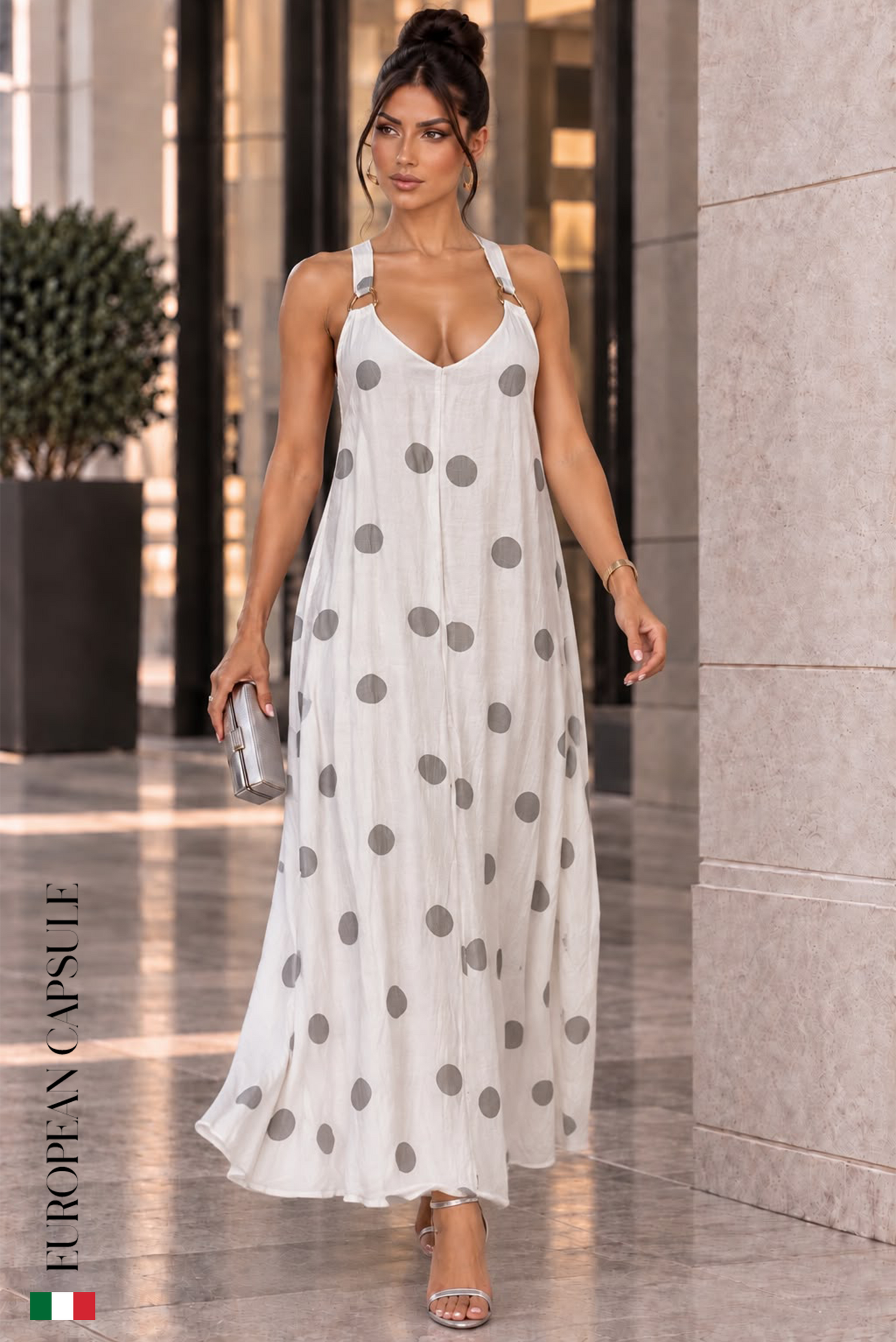 Tra Cielo E Mare  Italian Linen Dress - White
