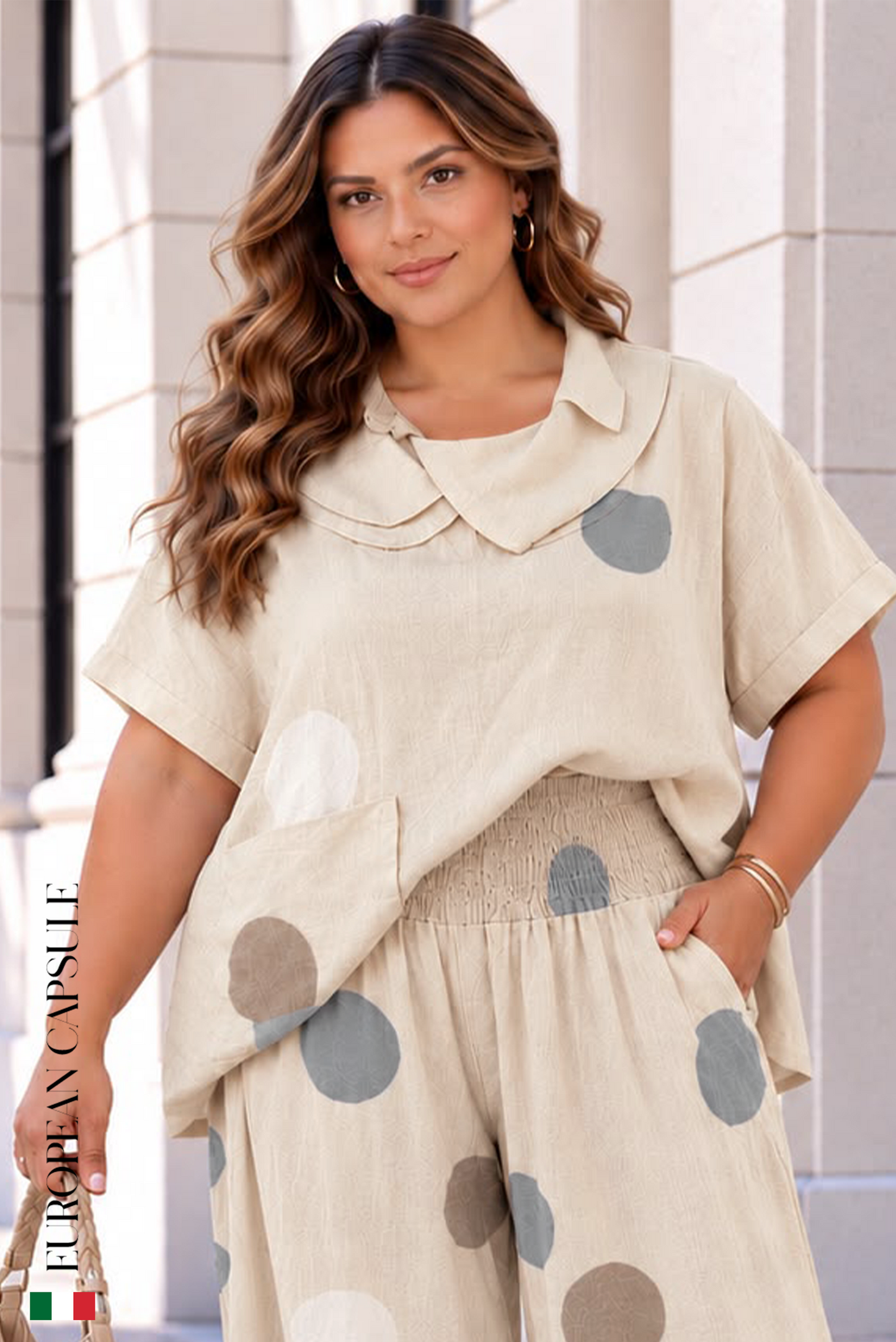 Un Fiore Al Sole Italian Linen Top - Cream