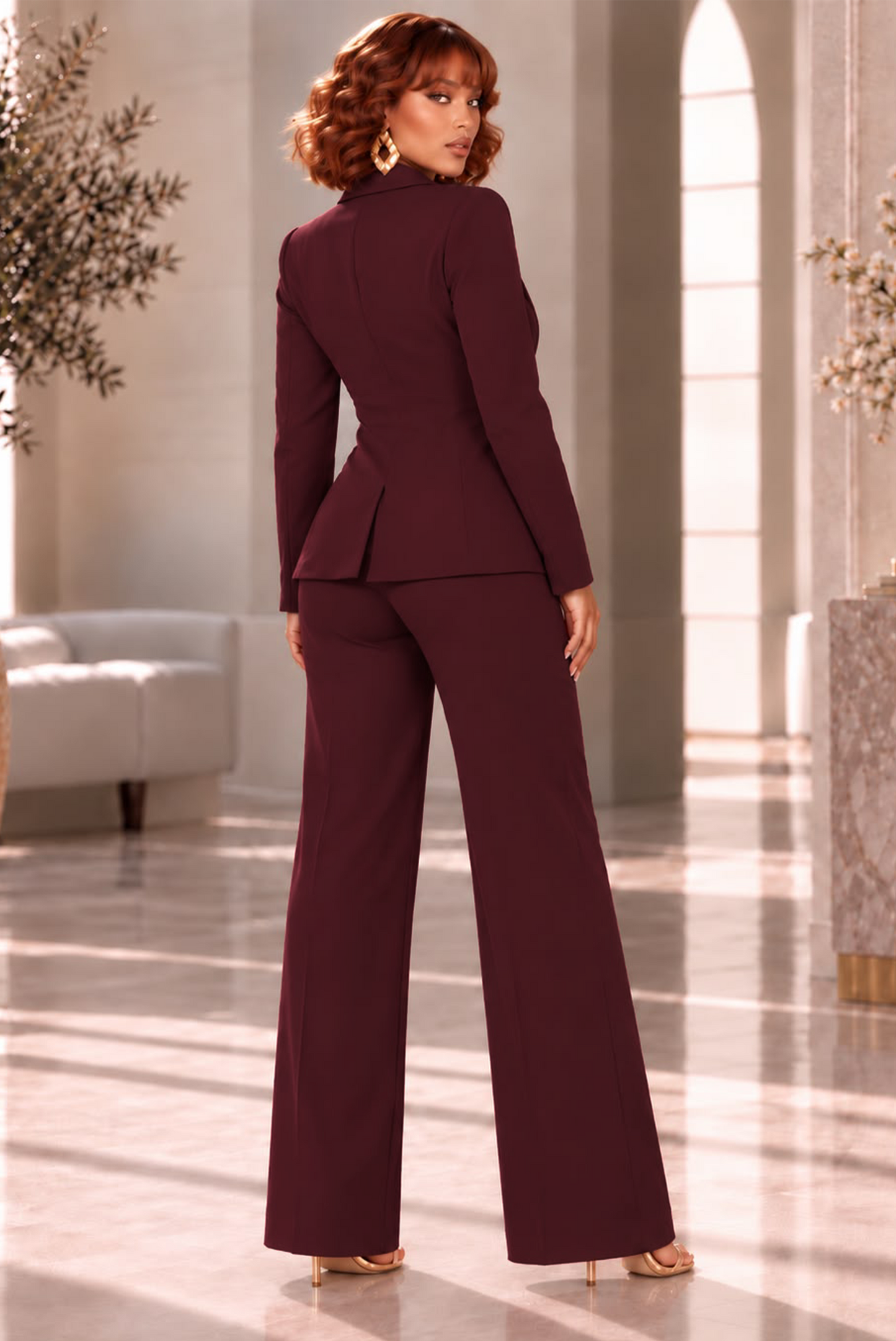 Starting Over Pant Set - Wine