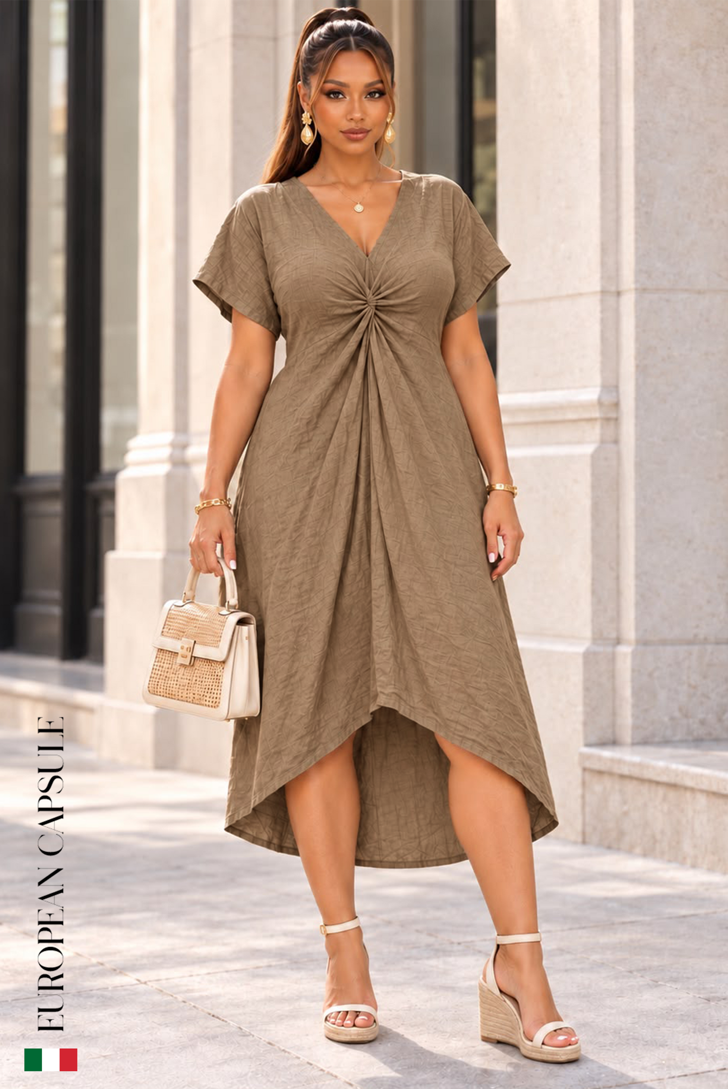Incanto Di Verona Italian Linen Dress - Brown