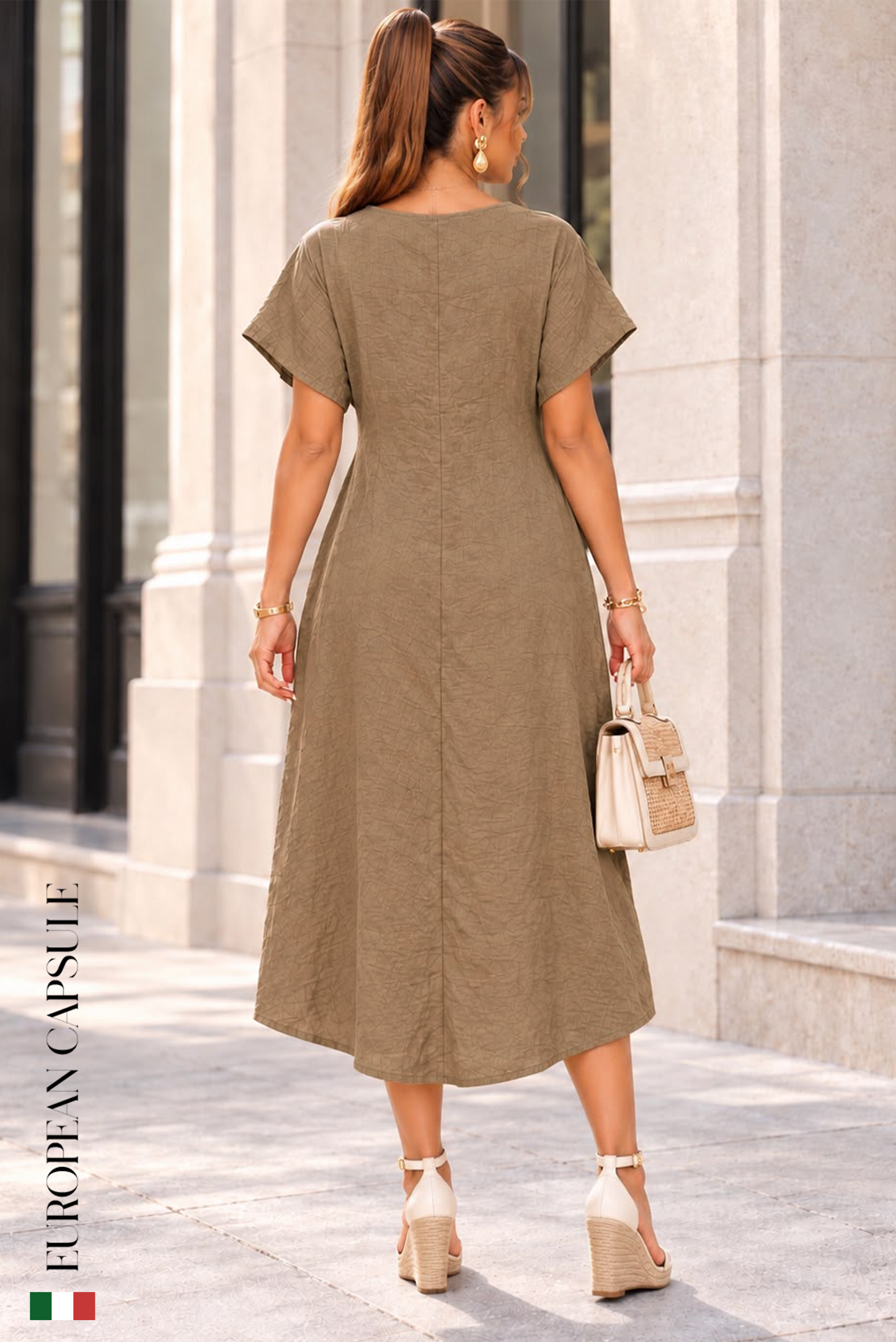 Incanto Di Verona Italian Linen Dress - Brown
