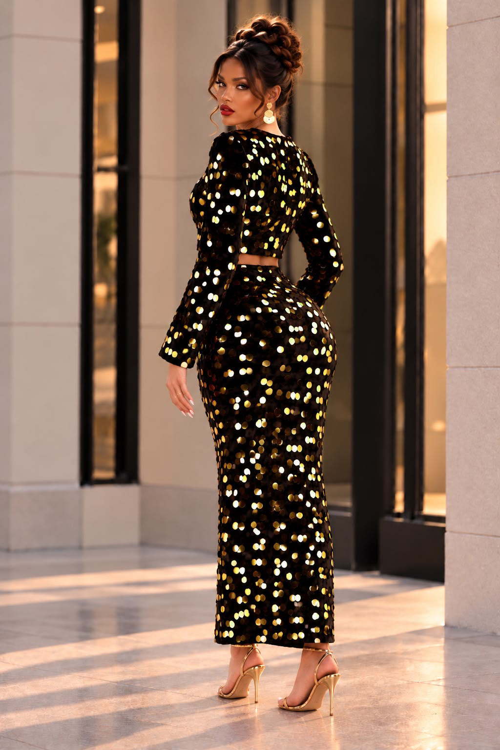 City Of Dreams Skirt Set - Gold