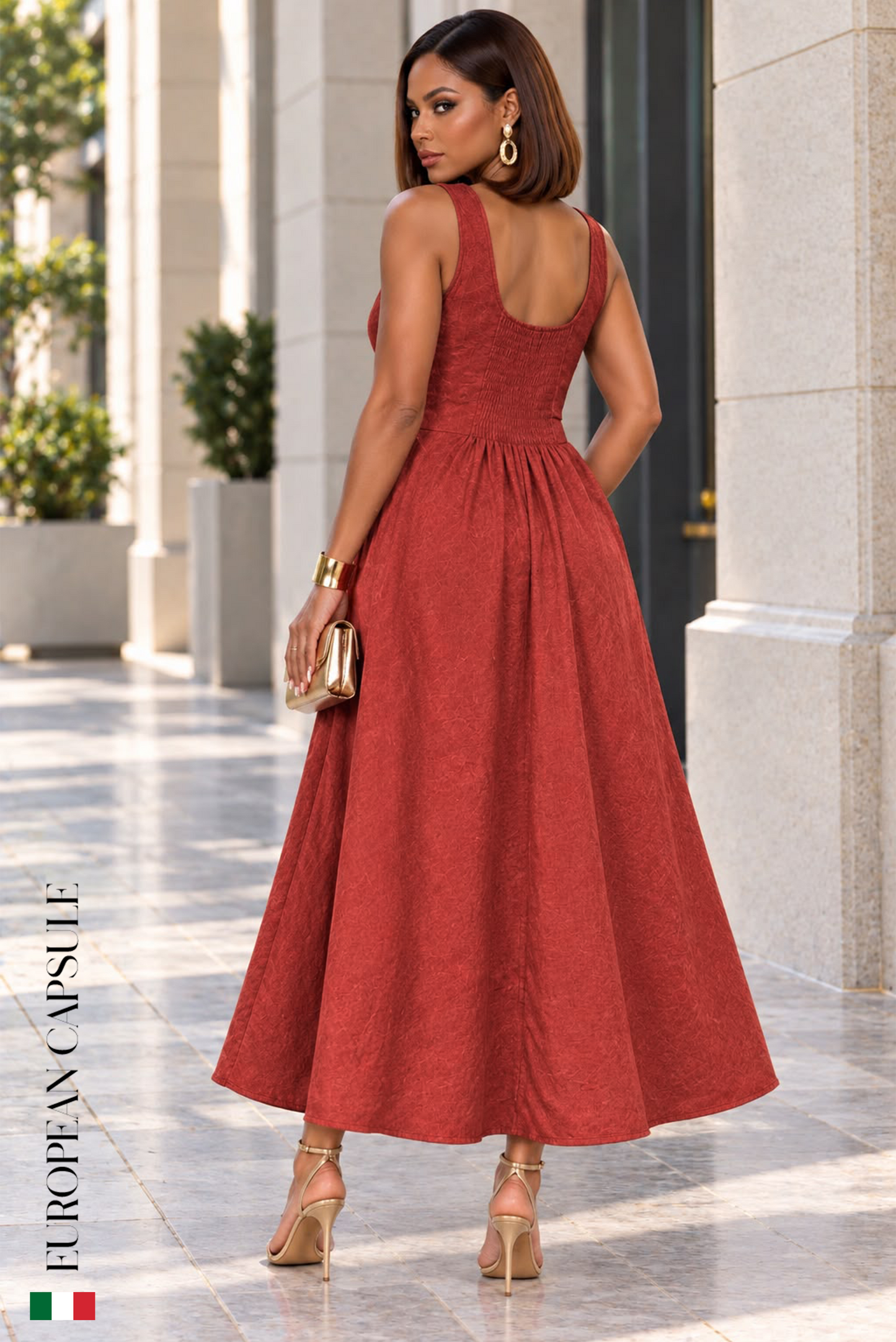 Incanto Di Treviso Italian Linen Dress - Red