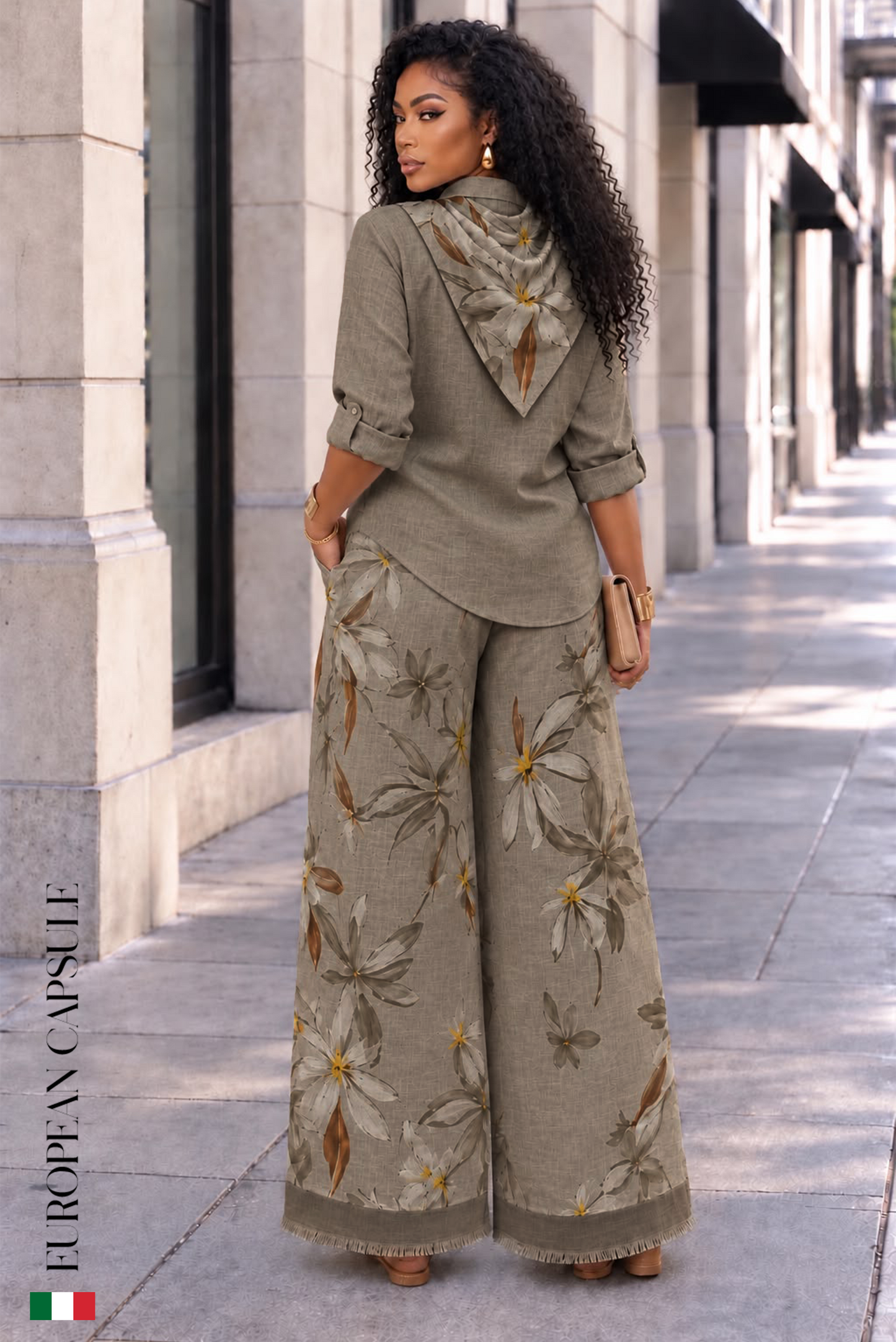 La Dolce Bellezza Italian Linen Pants - Brown
