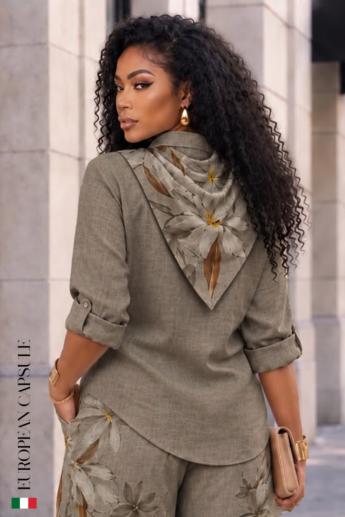 Sogno Di Capri Italian Linen Top - Brown