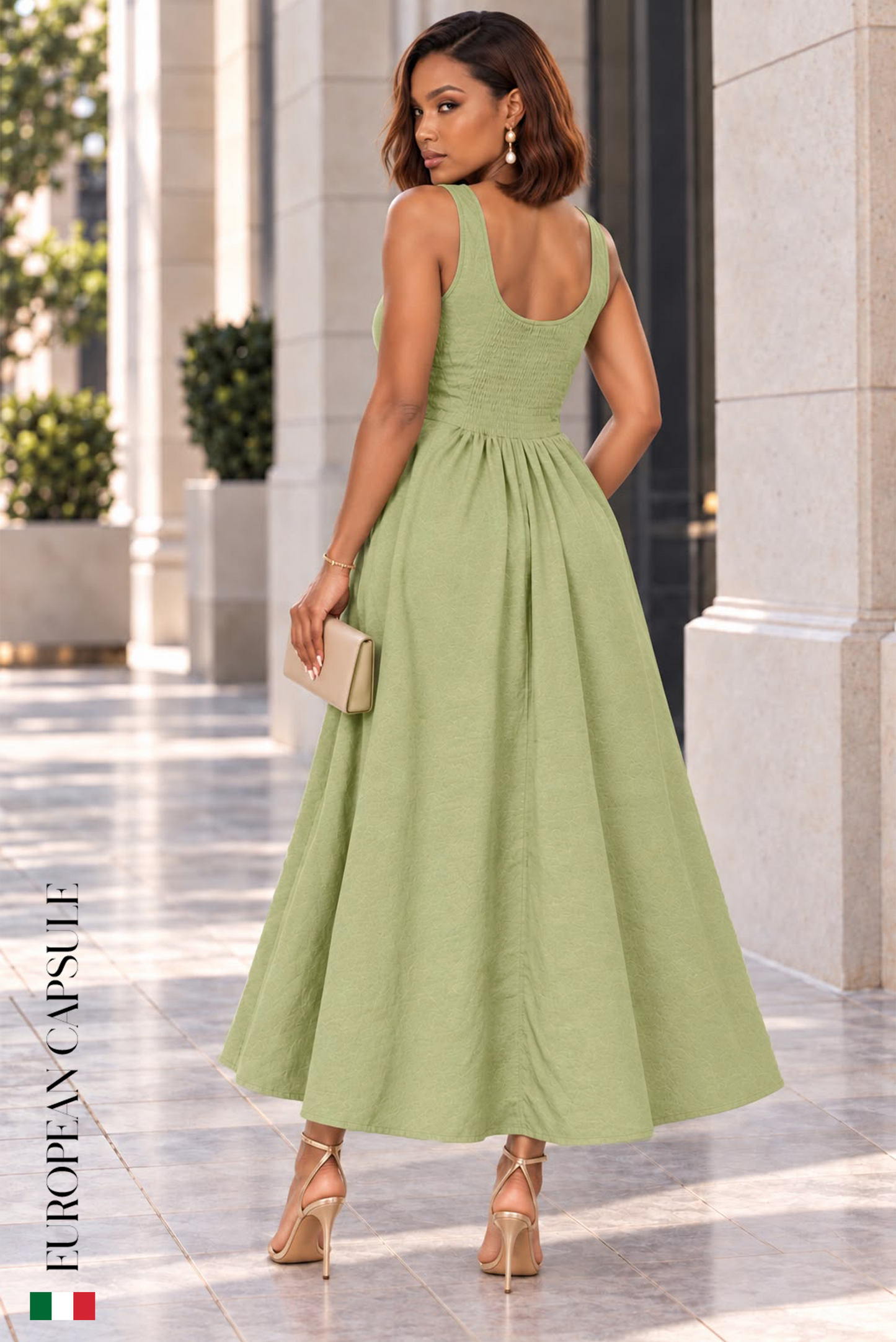 Incanto Di Treviso Italian Linen Dress - Green