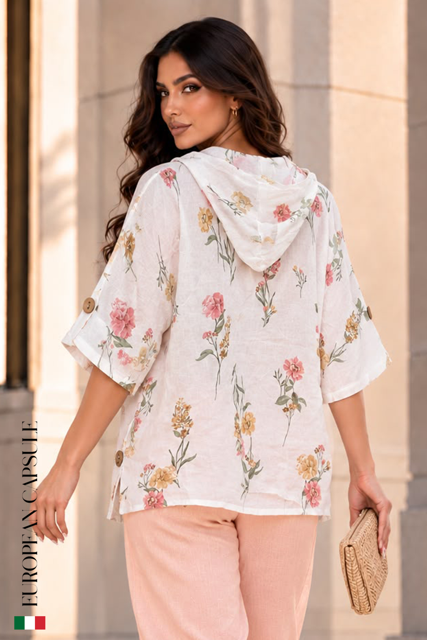Grazia Di Un Sogno Italian Linen Top - White