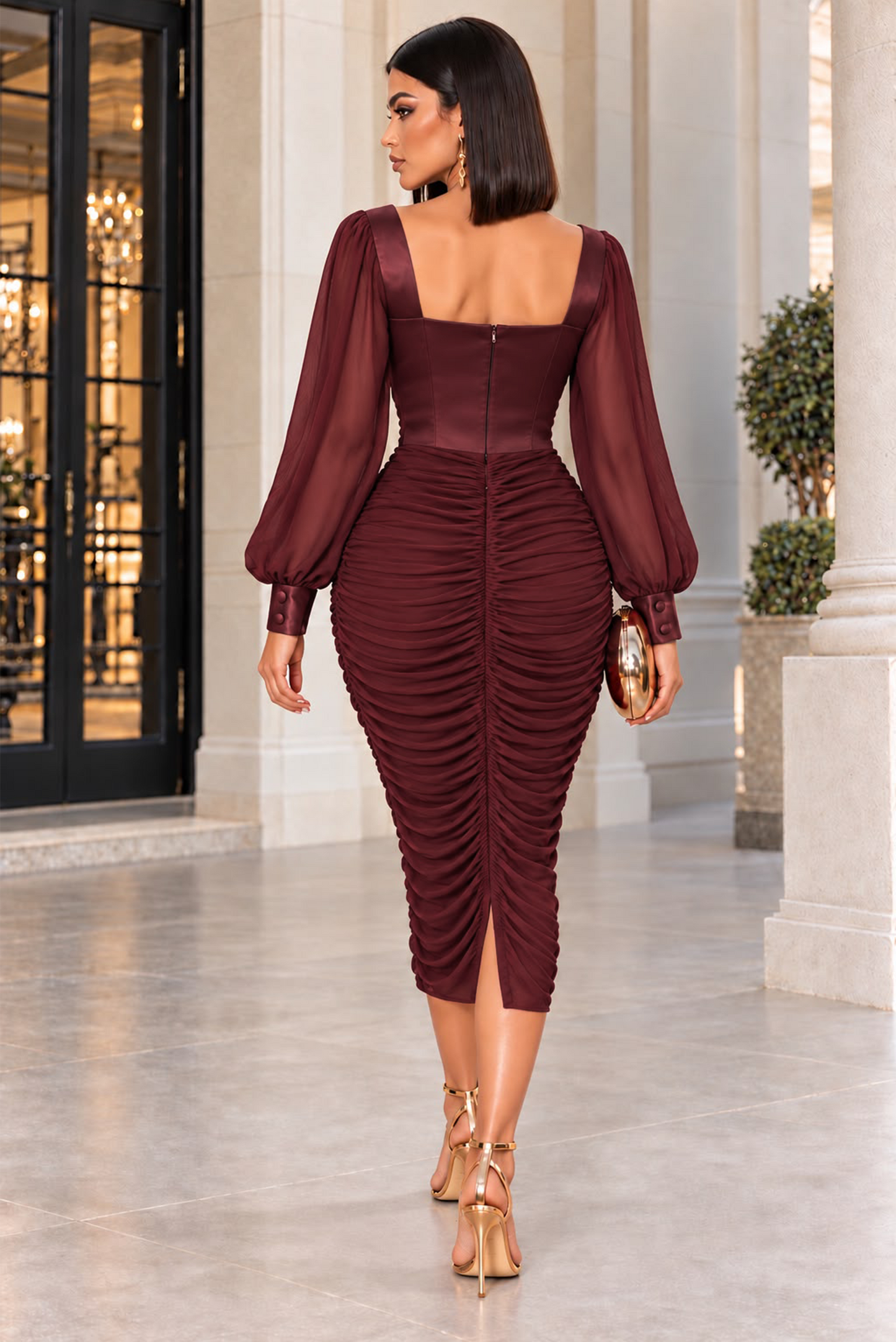 It's My World Maxi Dress -Burgundy