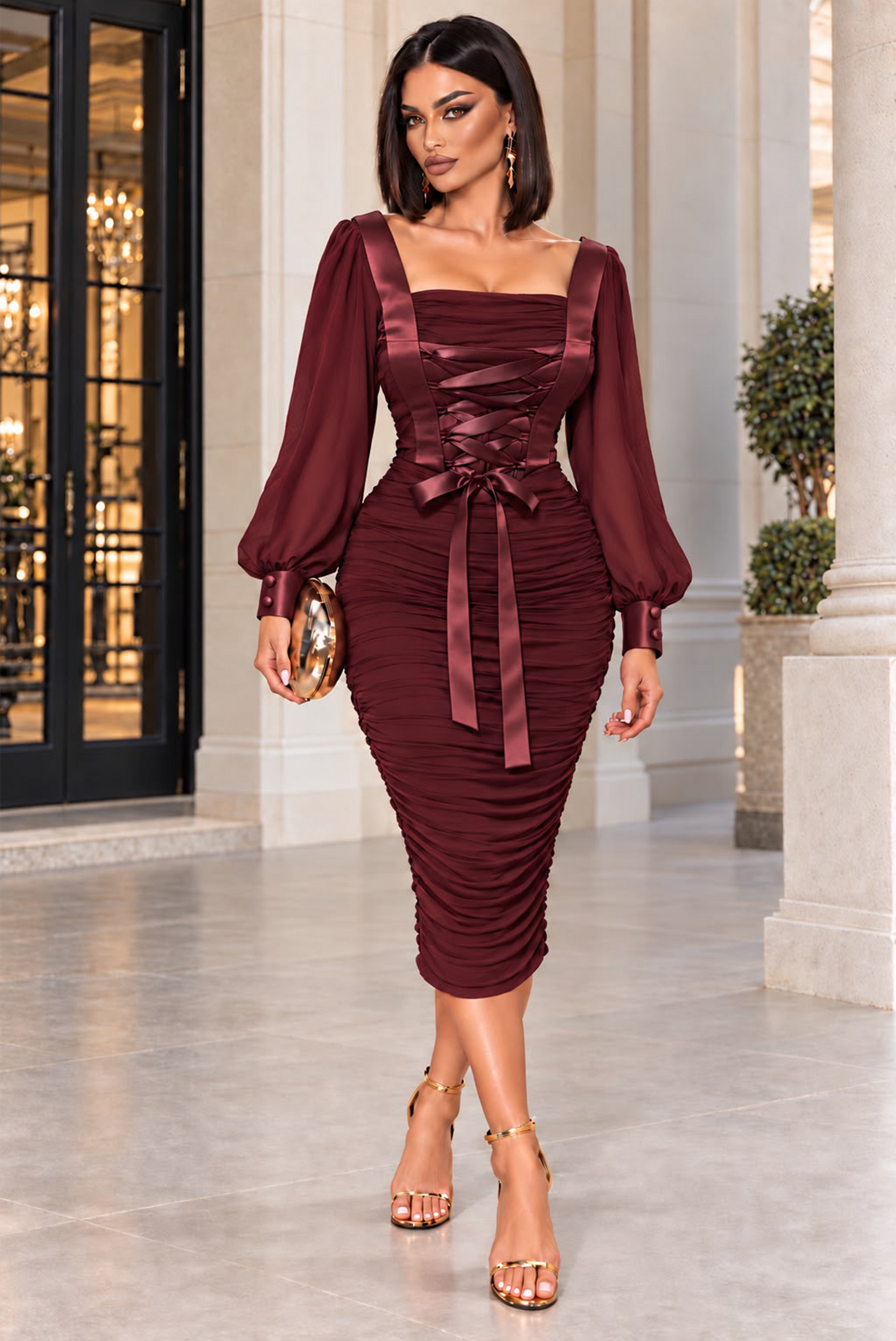 It's My World Maxi Dress -Burgundy