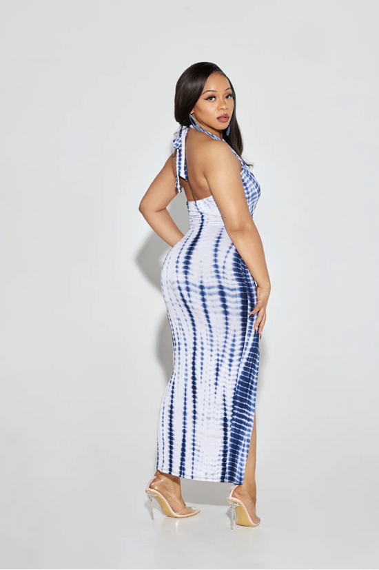 Nothing To Say Midi Dress - Blue