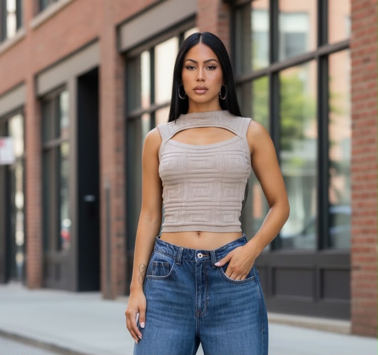 As It Is Crop Top - Taupe
