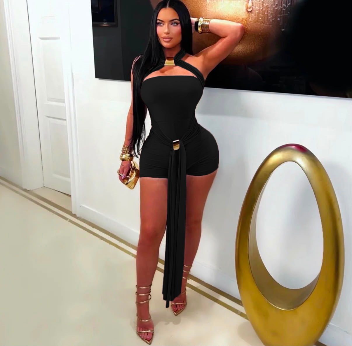 Temptation Romper - Black