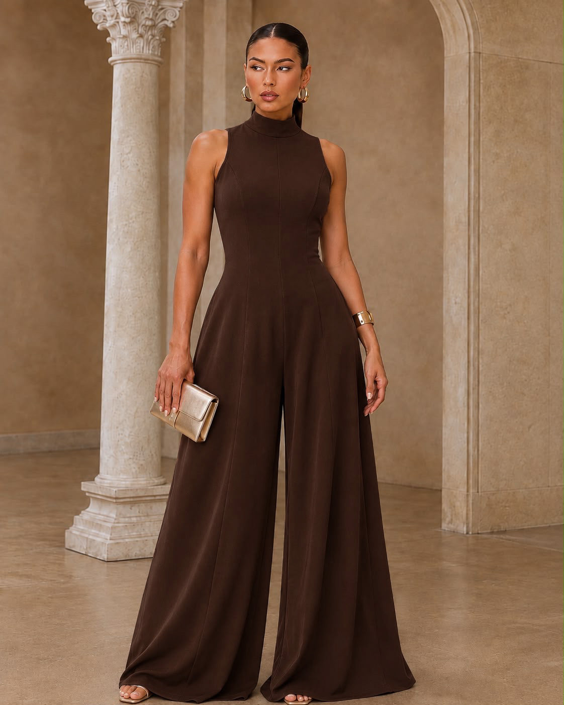 On My Terms II Jumpsuit - Brown