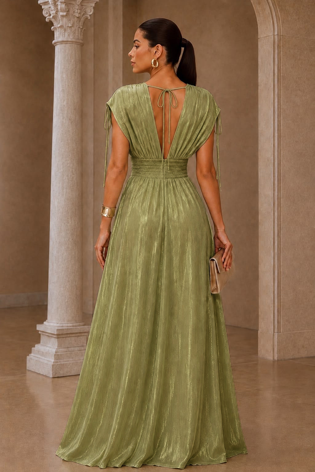 Flowers of Elegance Dress -Olive