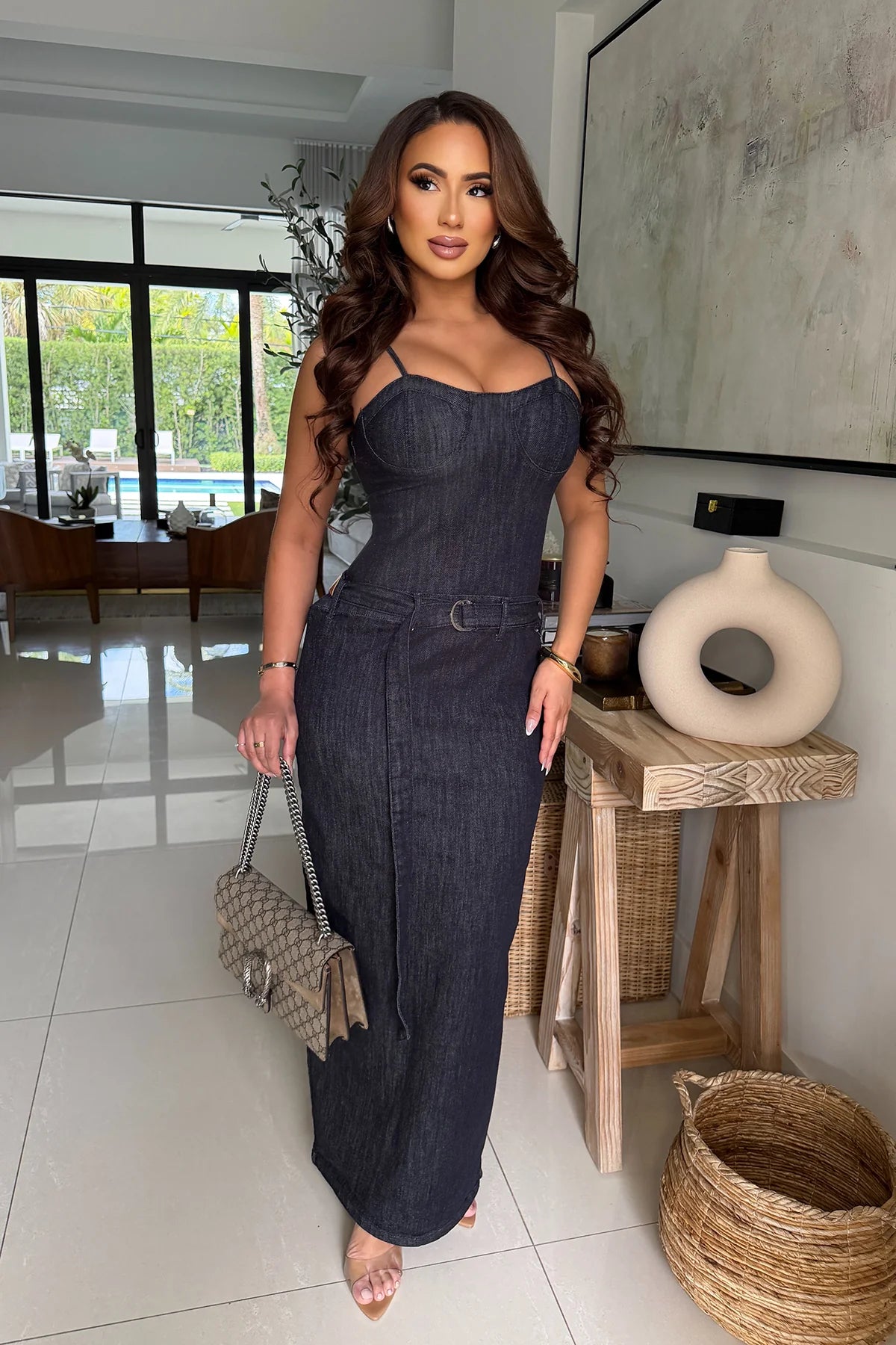 Life Goes On Maxi Dress - Denim