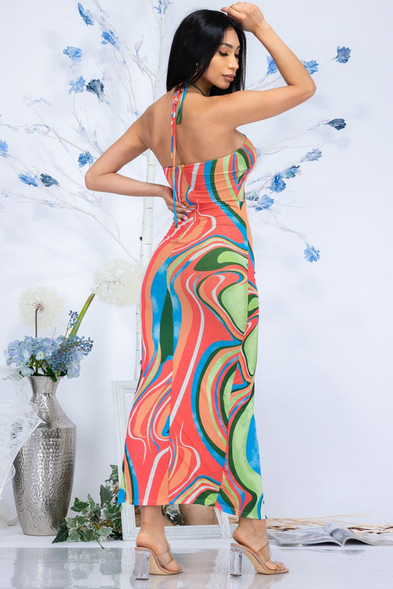 Load image into Gallery viewer, Dripped Down Maxi Dress - Green
