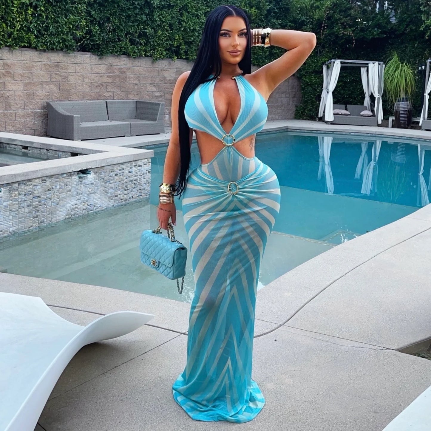 Mosaic Muse Skirt Set- Blue