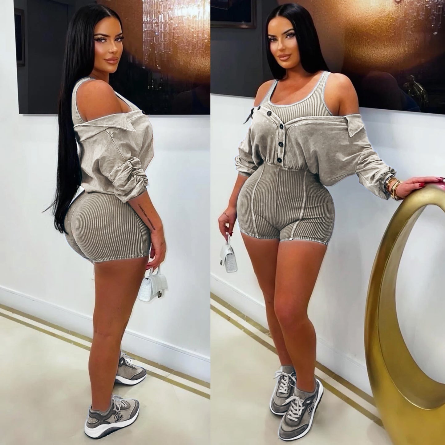 Anastasia Romper - Taupe