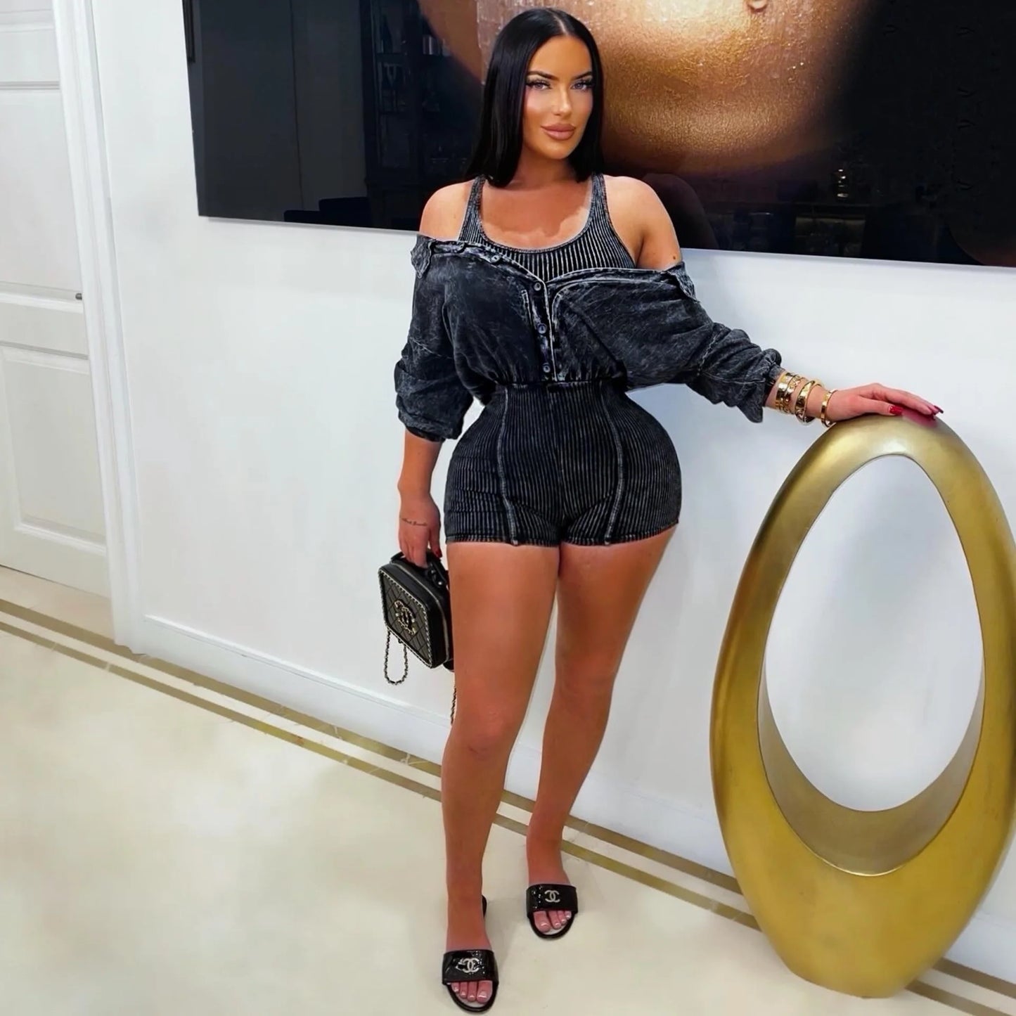 Anastasia Romper - Black