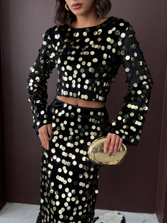 City Of Dreams Skirt Set - Gold