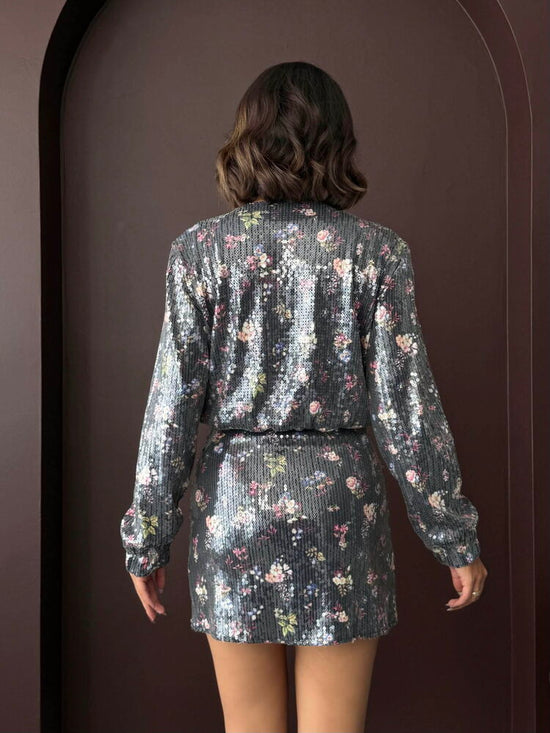 Give It To Me Mini Skirt Set - Silver