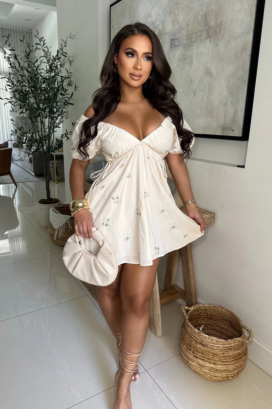 All Or Nothing Mini Dress - Cream