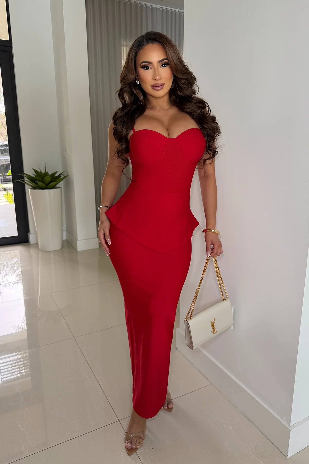 On The Prowl Midi Dress - Red