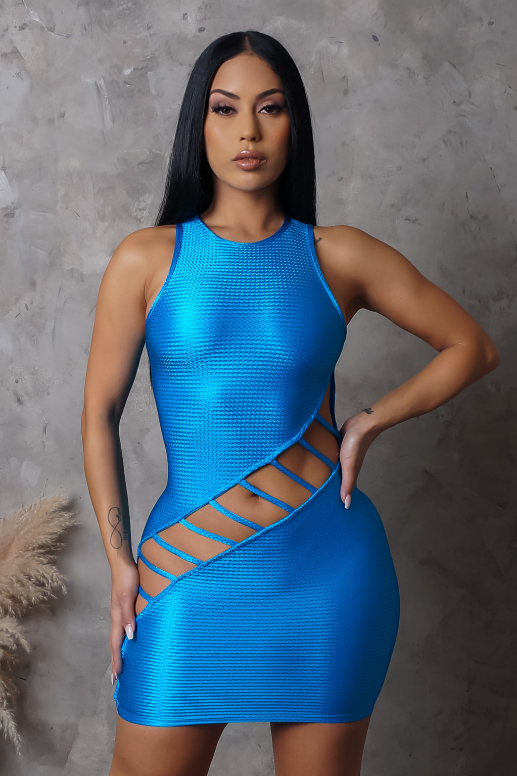 Load image into Gallery viewer, All Shook Up Mini Dress - Blue
