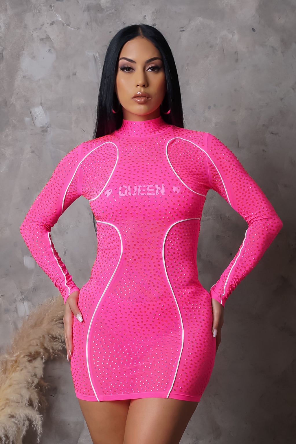 Load image into Gallery viewer, Queen Mini Dress - Fuchsia

