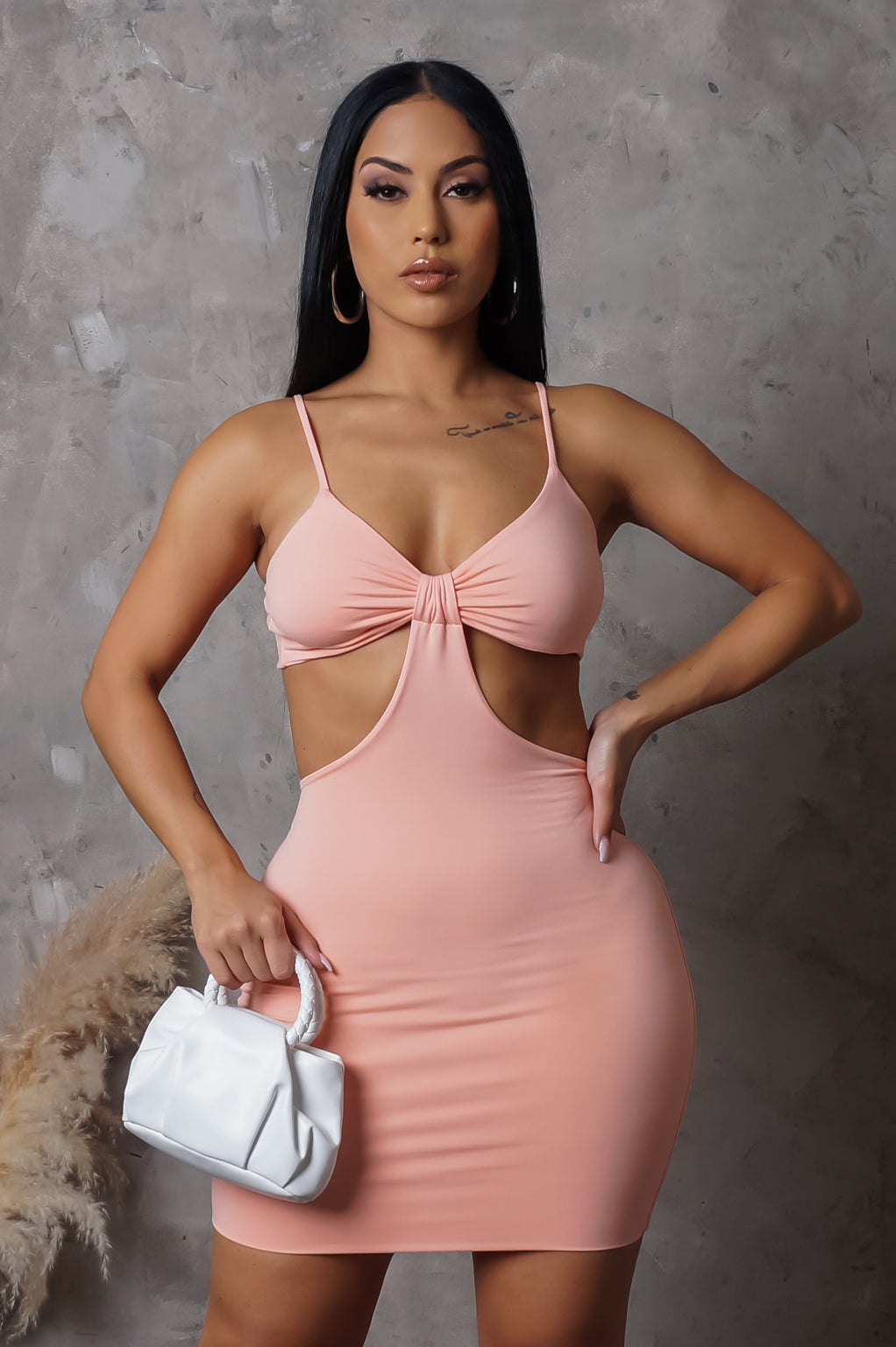 Load image into Gallery viewer, Low-Key Mini Dress - Peach
