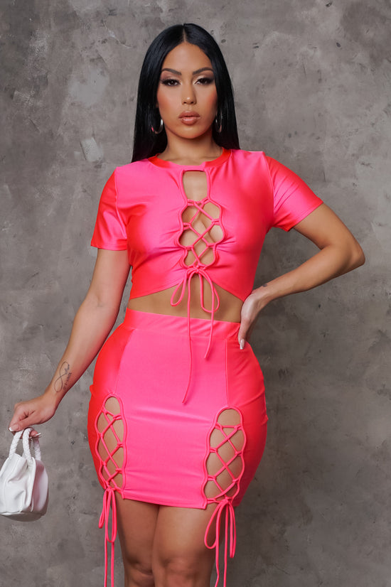 Load image into Gallery viewer, Meilyn Two Piece Skirt Set - Pink
