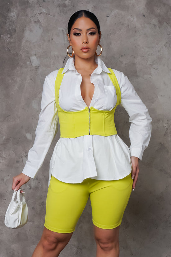 Chilling Out Two Piece Short / Vest Set - Yellow