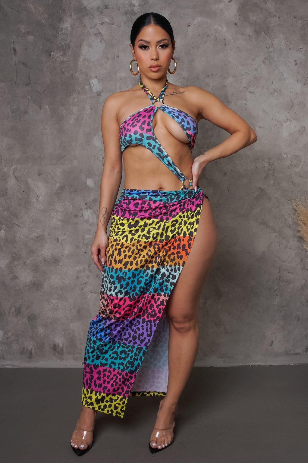 Ain't Afraid Of Anything Two Piece Skirt Set - Multi
