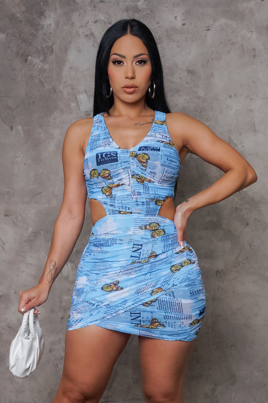 Your Butterfly Mini Dress - Baby Blue Your Butterfly Mini Dress - Baby Blue