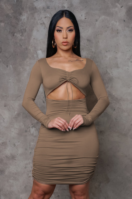 Load image into Gallery viewer, Genesis Mini Dress - Taupe
