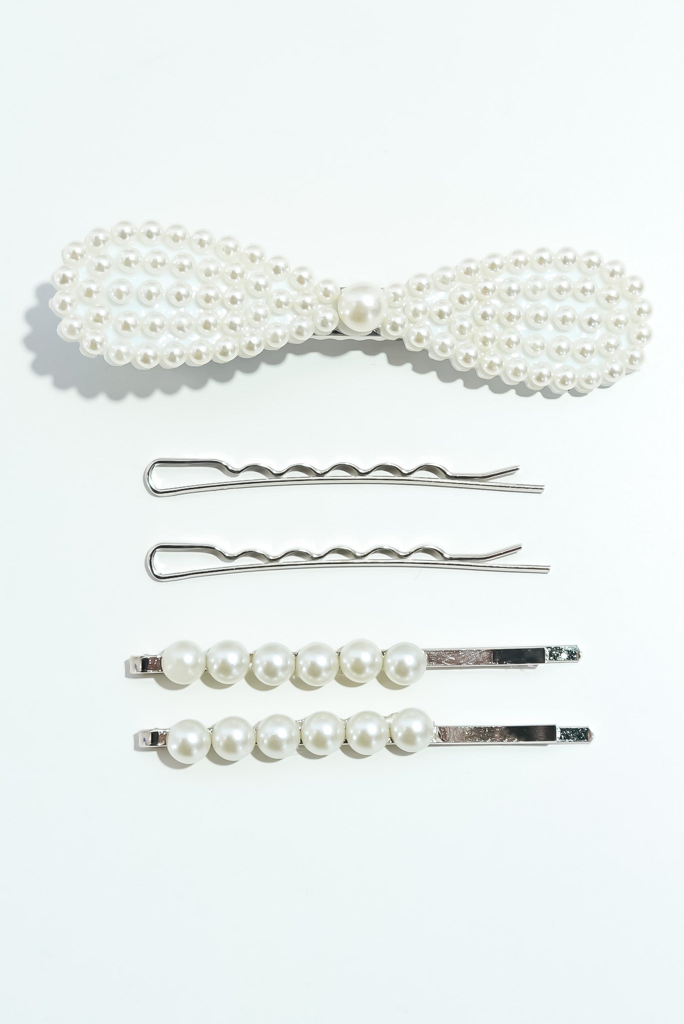 Load image into Gallery viewer, Bow Hair Clip Set - Silver
