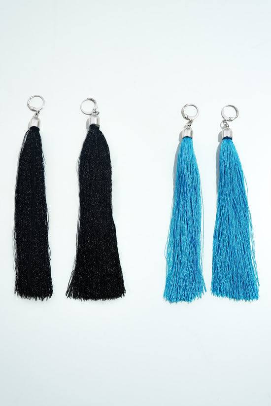 Don't Stop The Party Earrings - Black/Blue